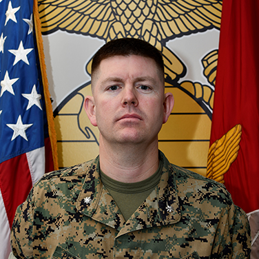 Headshot of LtCol Troy Peterson, USMC, Product Manager Individual Training Systems
